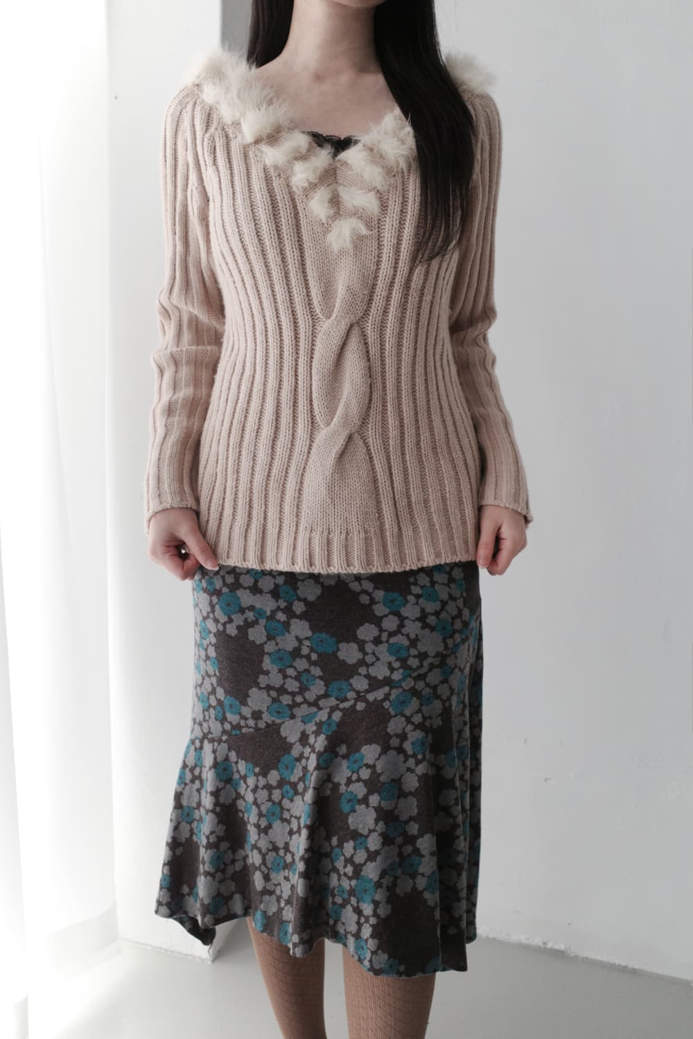 fur v-neck knit  상품이미지4