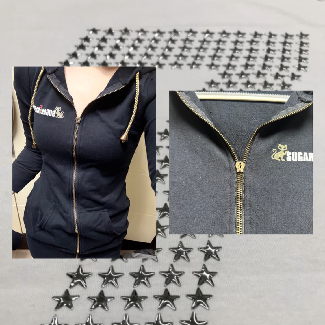 y2k 오네갸루 블랙 후드집업 상품이미지2