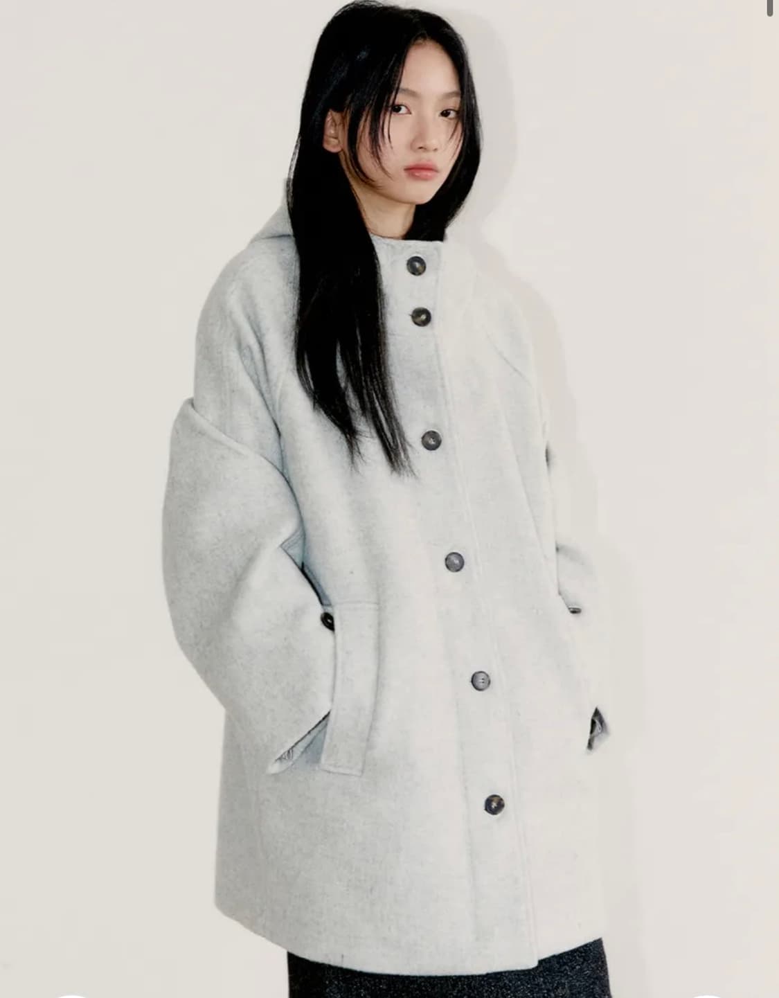 오피쉬 RICH WOOL HALF COAT, GRAY 상품이미지2