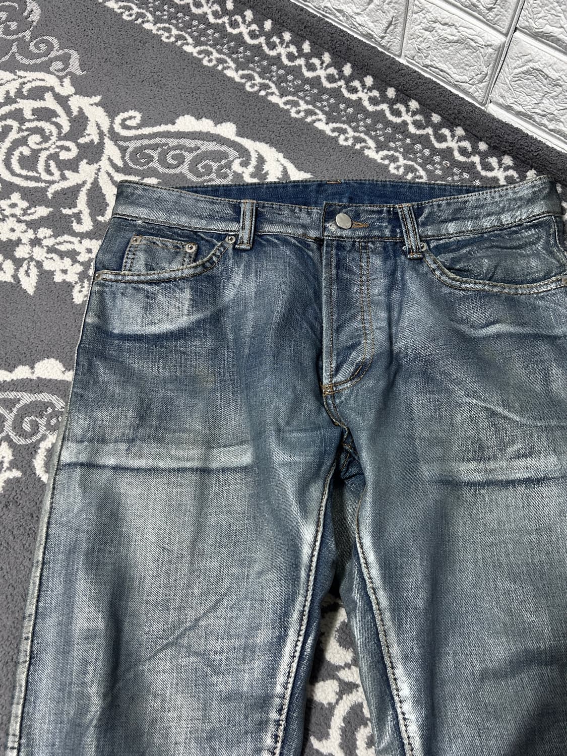 00‘s Jpn 메탈릭 코팅 데님 팬츠 상품이미지2