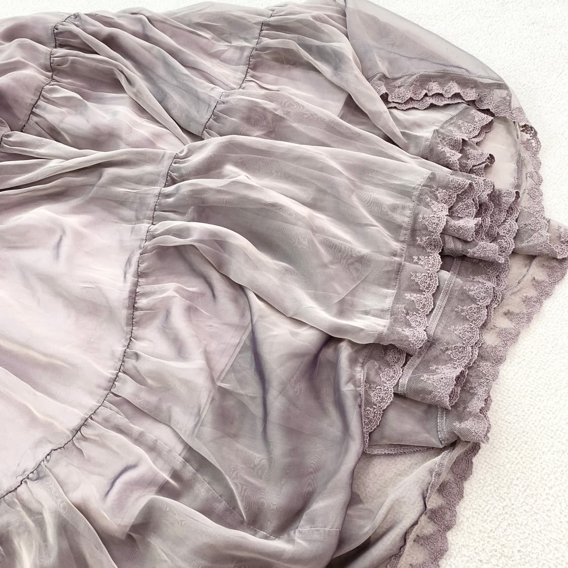 엑시즈팜 ♥ 몽환 오로라빛 레이스 롱 스커트 상품이미지3