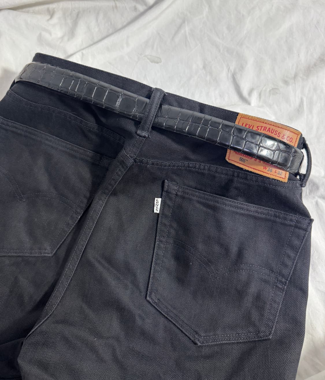 빈티지 크로커다일 레더 벨트 상품이미지2