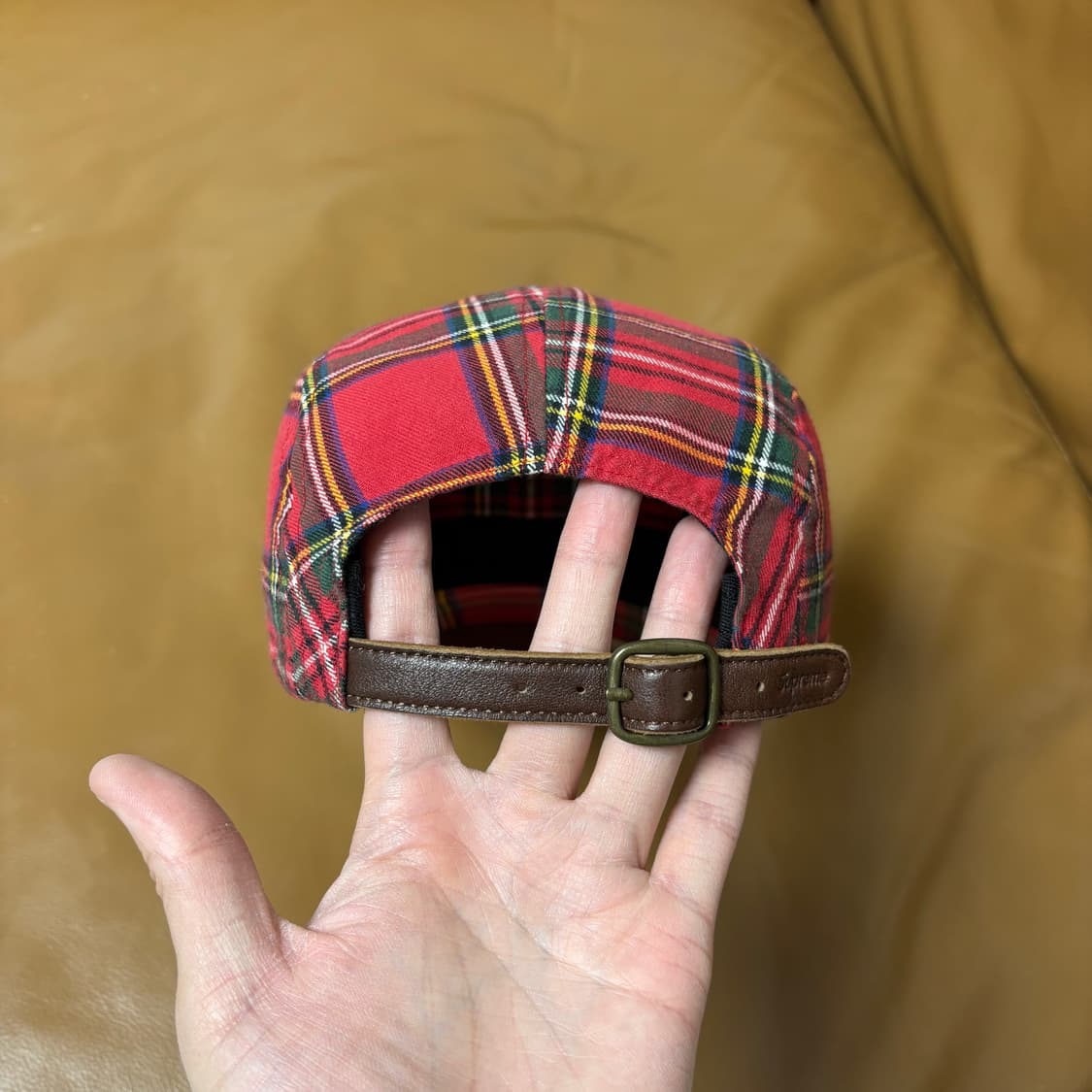 슈프림 캠프캡 모자 박스로고 20FW 타탄체크 레드 상품이미지8