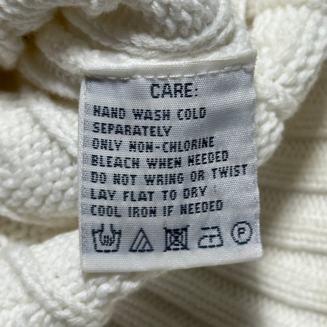 S 폴로랄프로렌 여성용 케이블 브이넥 화이트 니트 상품이미지5