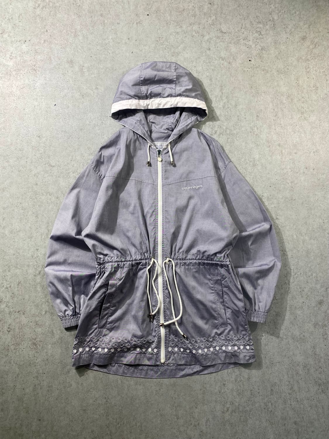 [L] 90s Courreges 꾸레쥬 코튼 후드 사파리 자켓 상품이미지1