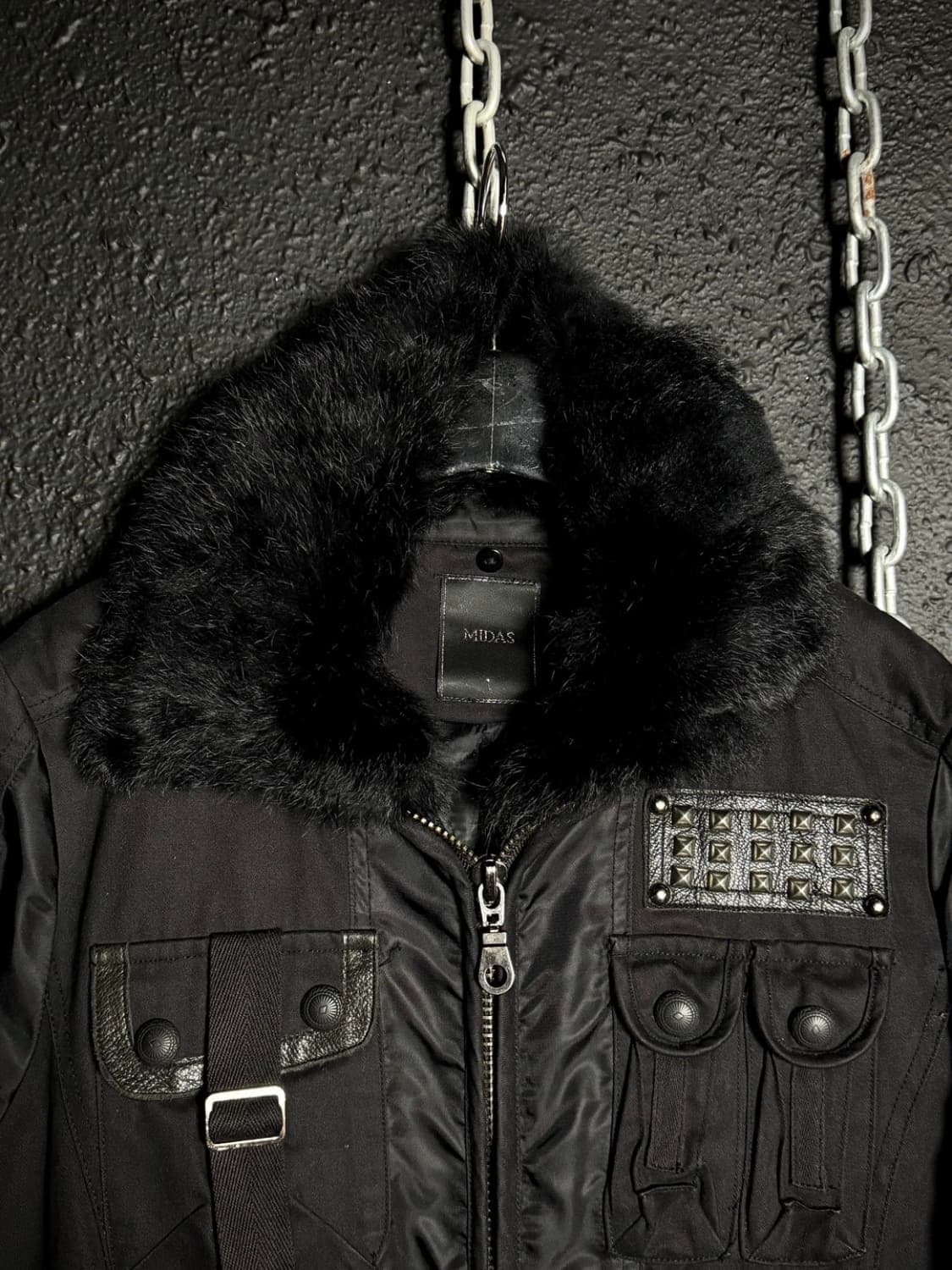 MIDAS  Black Fur Military Jacket 상품이미지2