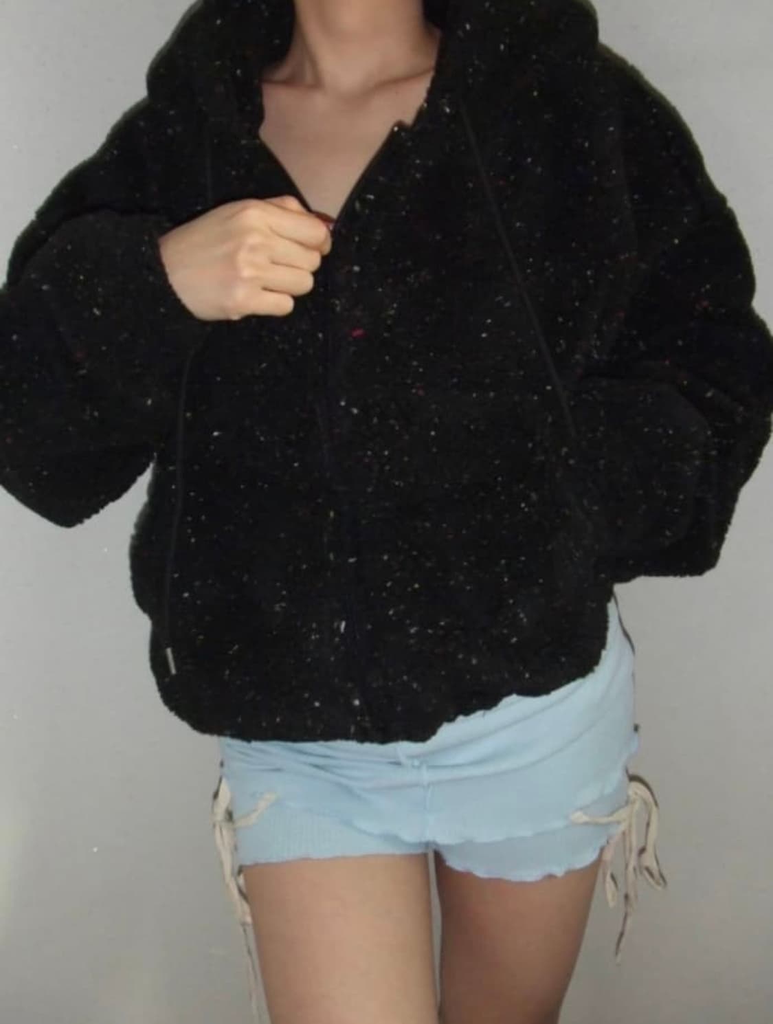 Sparkle crop hoodie 상품이미지1