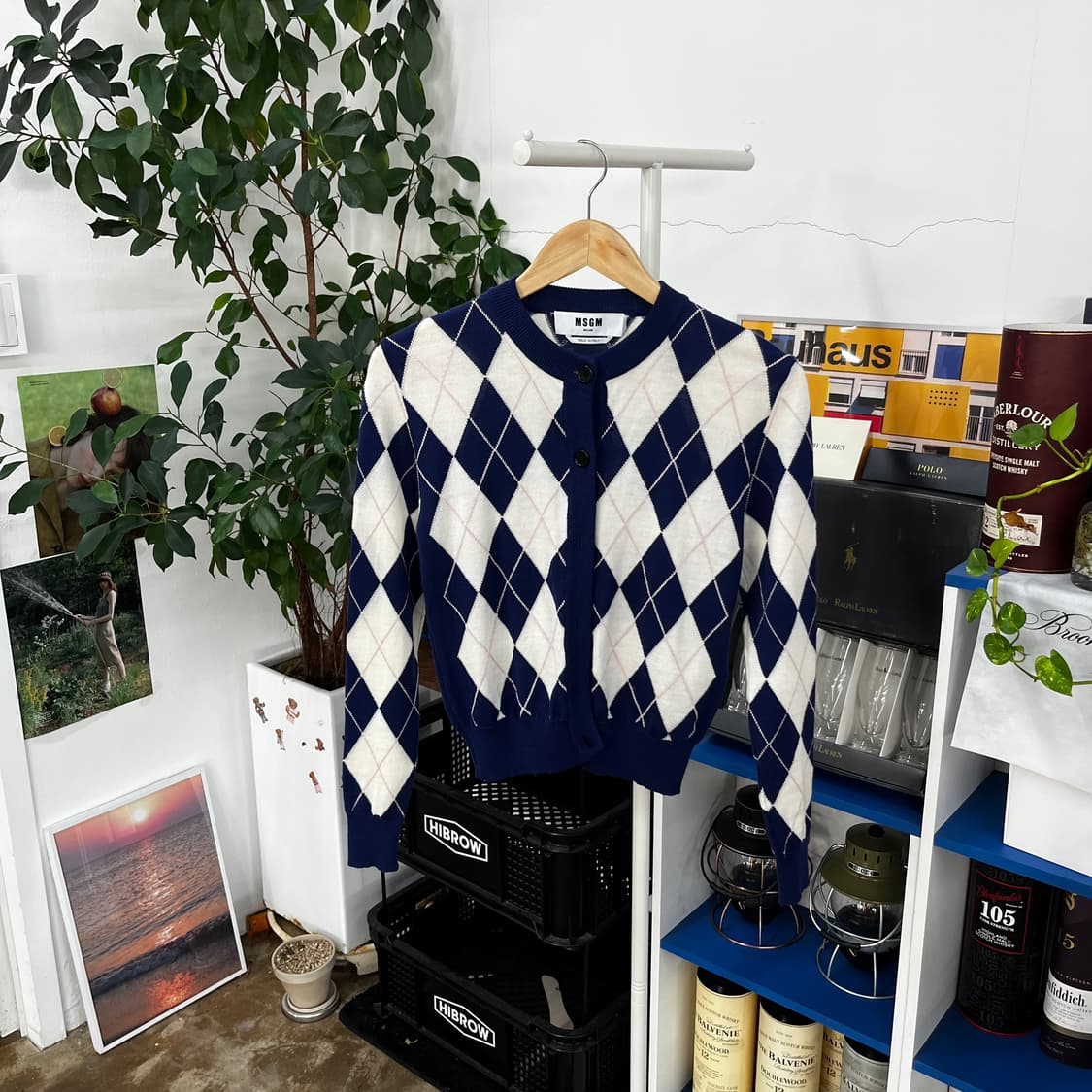 msgm 아가일 가디건 XS 상품이미지1