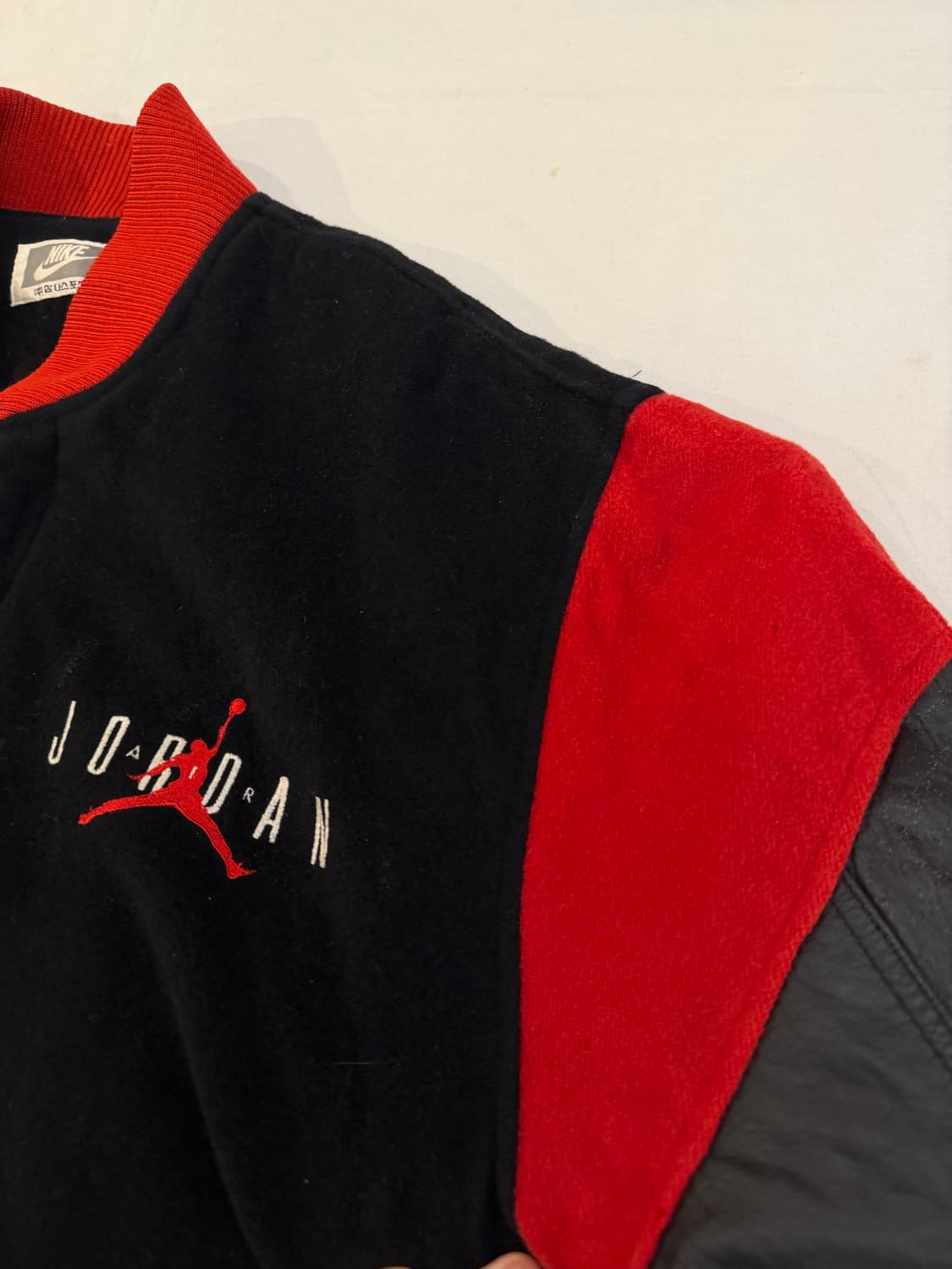 90s 나이키 조던 아카이브 가죽 울 바시티 자켓 상품이미지7