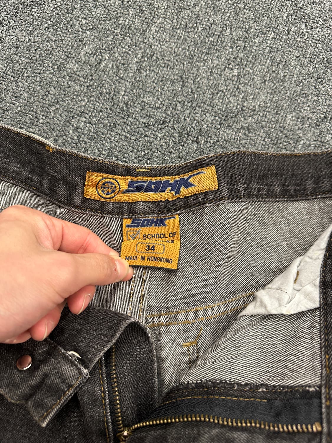 34) SOHK 스쿨오브하드낙 y2k 힙합 흑청 데님팬츠 상품이미지8