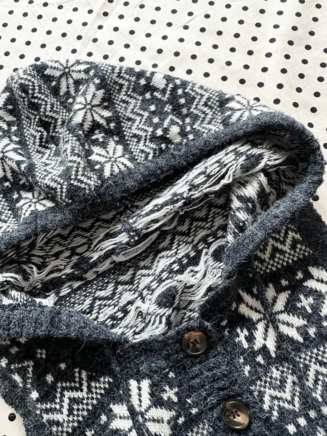 jpn 노르딕 니트 후드조끼 반바지 세트 하구미 스즈코 히피 모리걸 상품이미지2