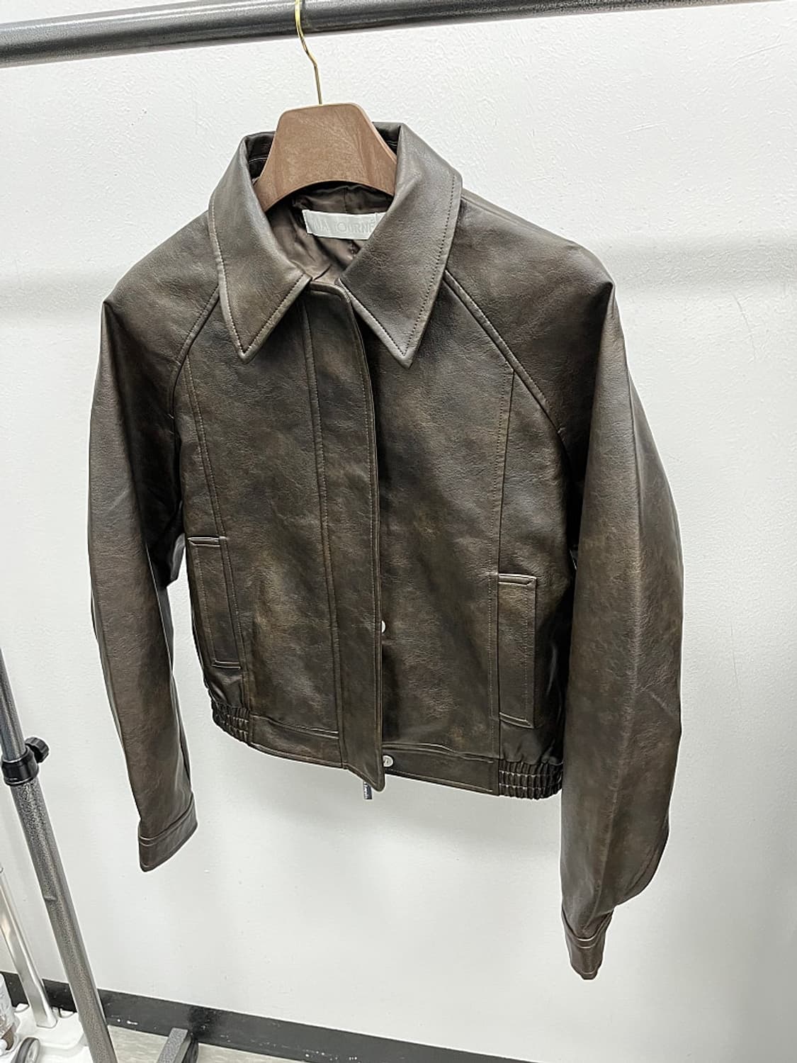 마조네 비건레더 블루종  상품이미지2