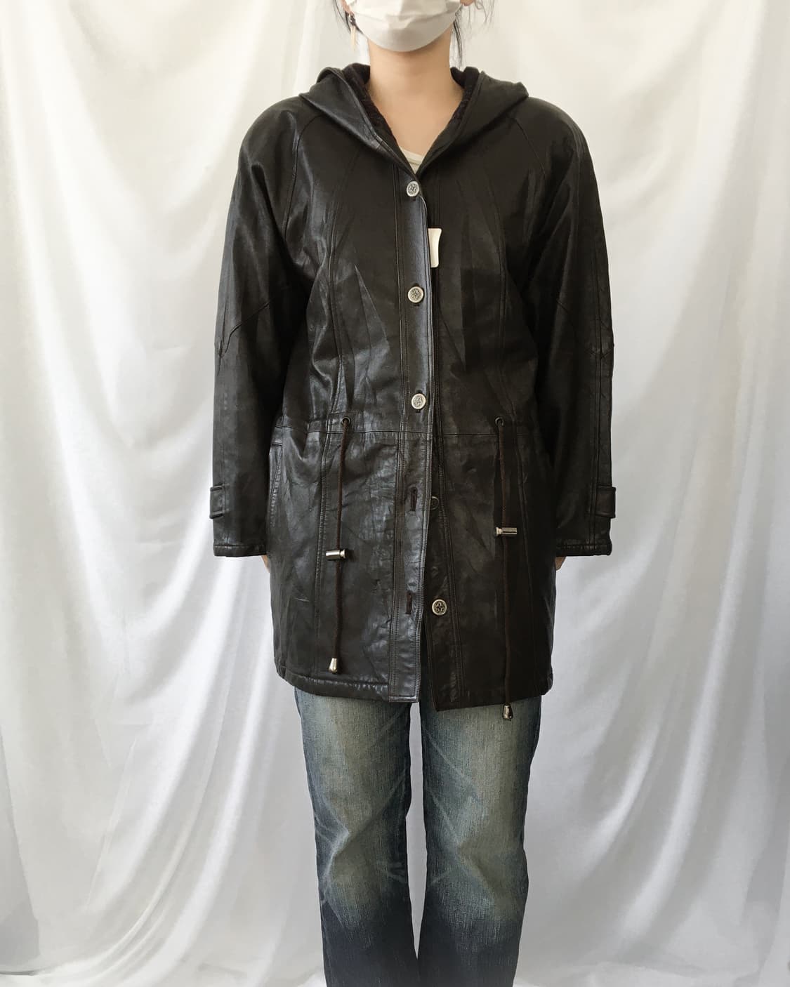 Leather brown safari jacket 상품이미지1