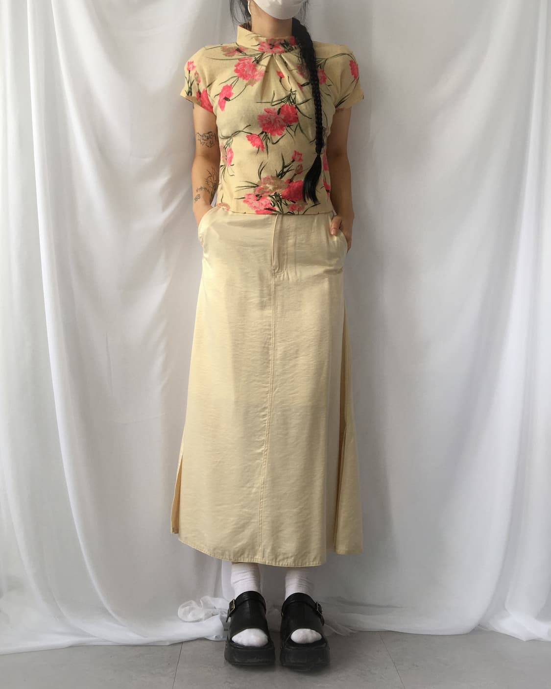 Oriental mood woolen high neck top 상품이미지1