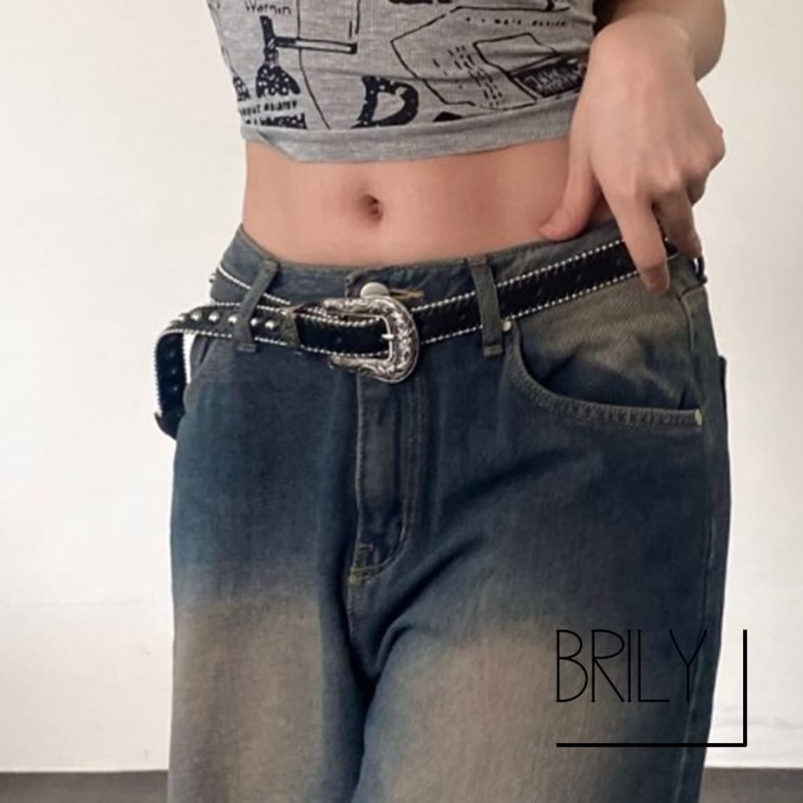 [Unisex] RIEL 볼 스터드 클래식 웨스턴 벨트 상품이미지3