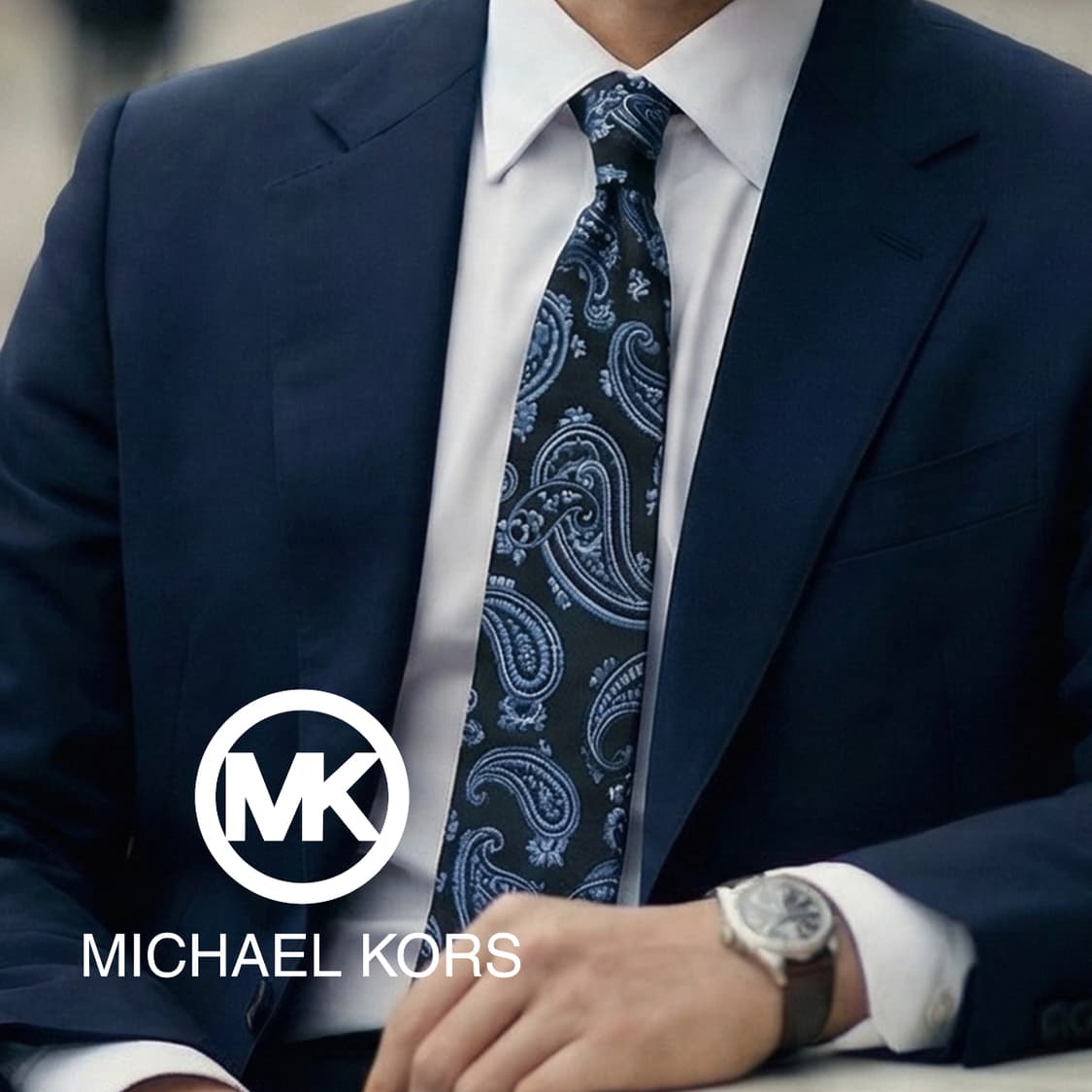 마이클코어스 실크 블랙 페이즐리 넥타이 9cm A+등급 K2360 상품이미지1