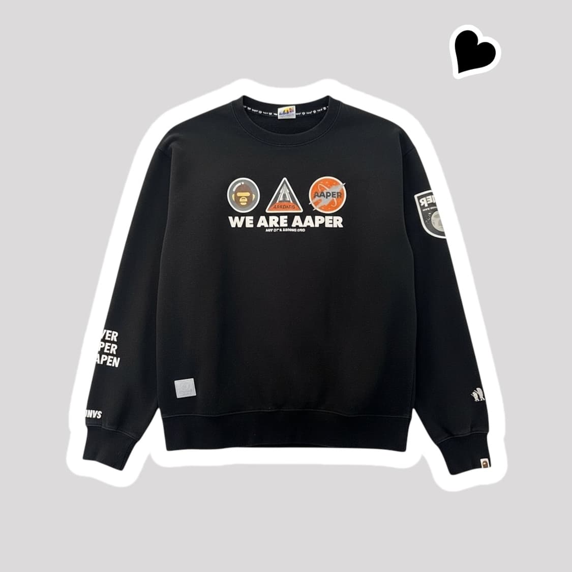 에이프 고릴라 블랙 맨투맨 상품이미지1