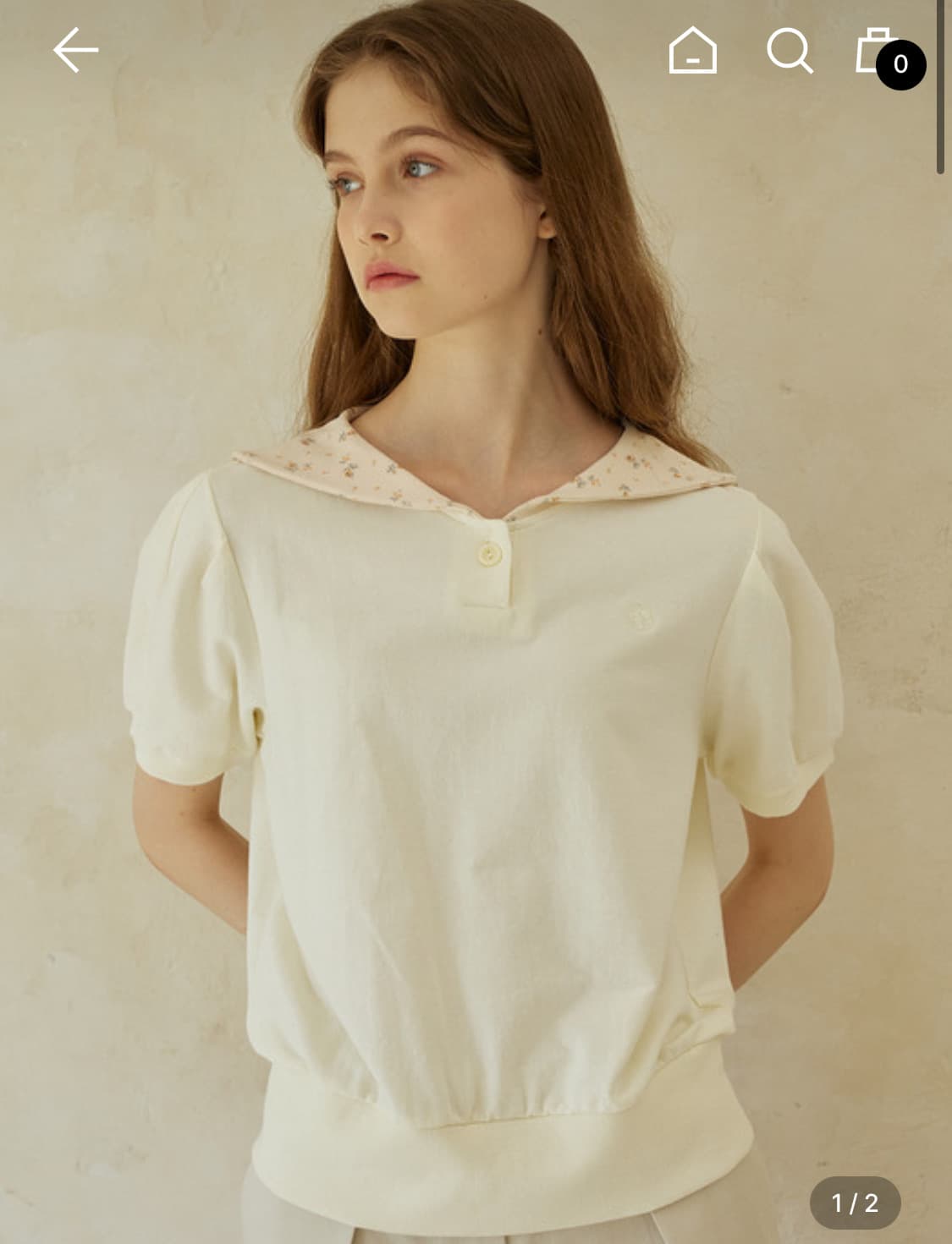 논로컬 Floral Collar T-shirt 상품이미지2