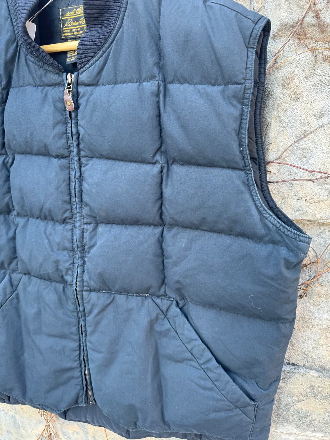 90s 에디바우어 빈티지 구스 다운 패딩 베스트 조끼 블랙 xl 상품이미지3