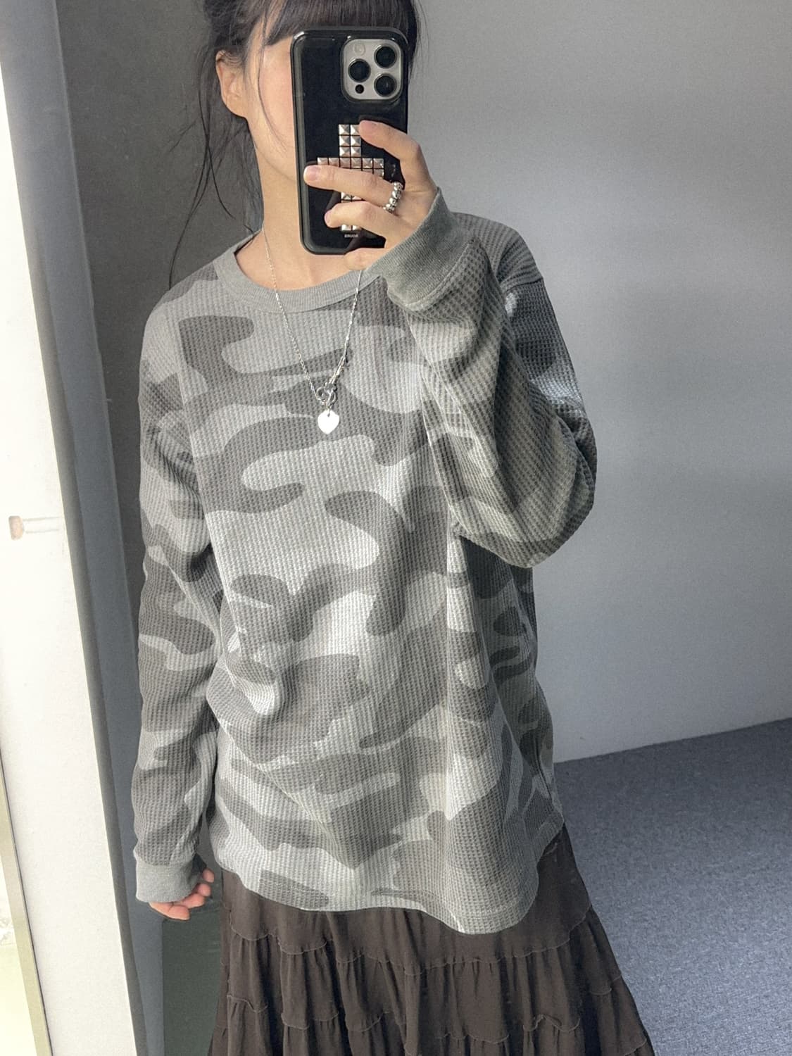 gray camo waffle L/S 상품이미지3