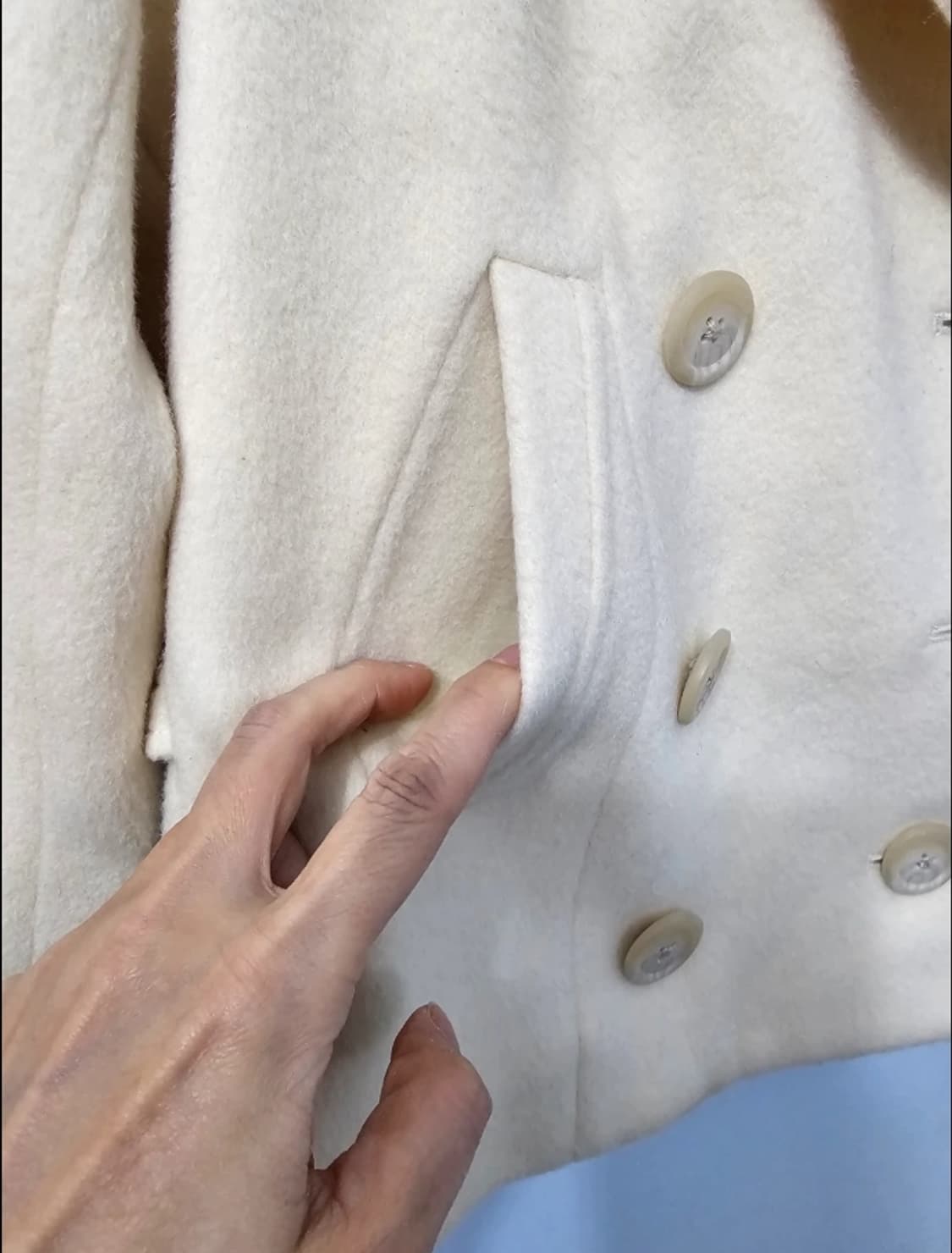 폴로  랄프로렌 더블 버튼 캐시미어 숏 코트아이보리 ~55반 상품이미지5