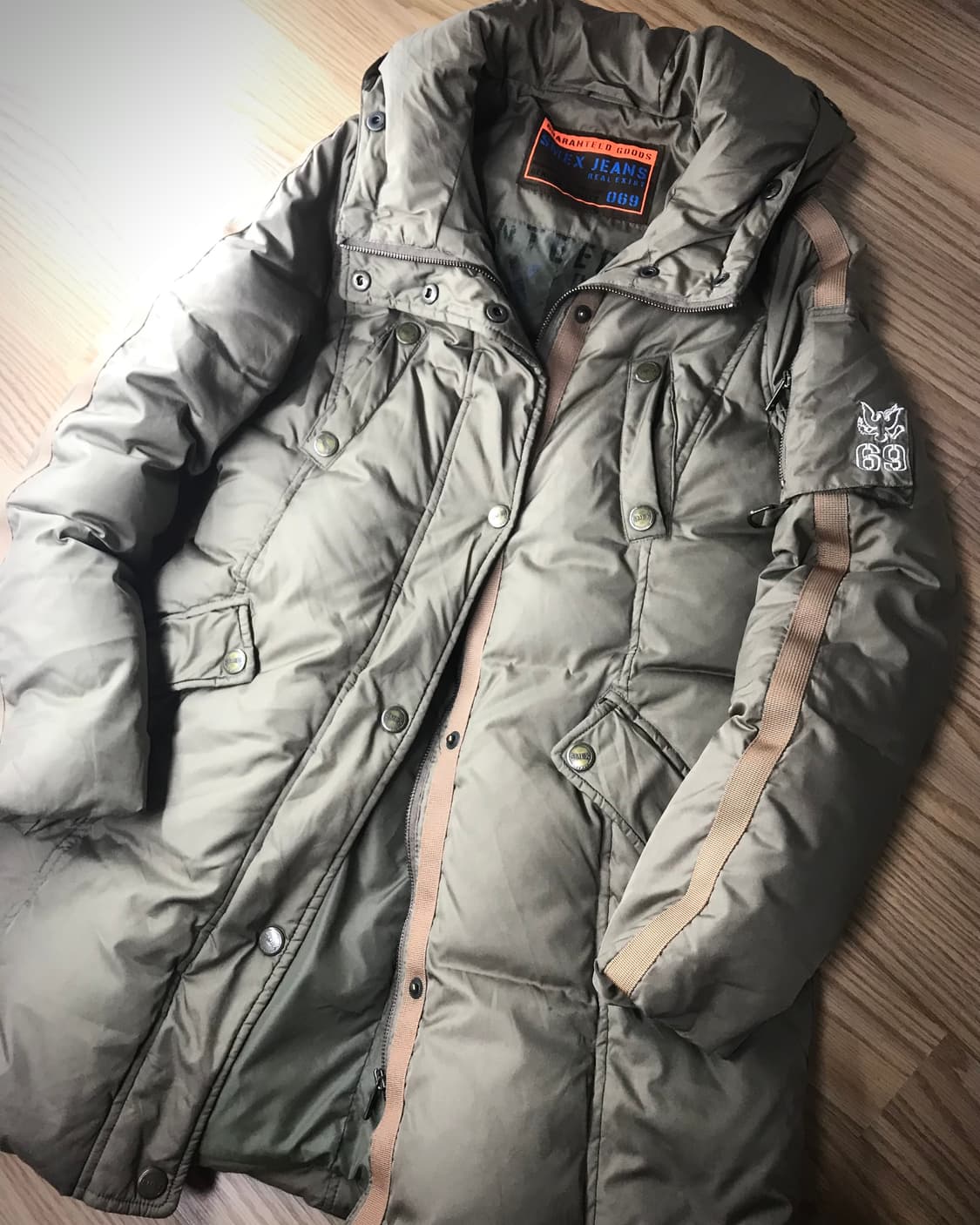 Khaki-beige military padded coat 상품이미지5