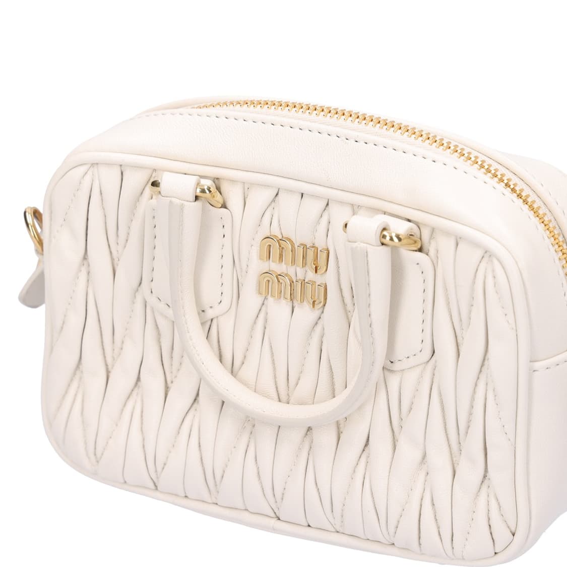 미우미우 5BP077 마테라쎄 탑핸들 미니백 레더 화이트 상품이미지8