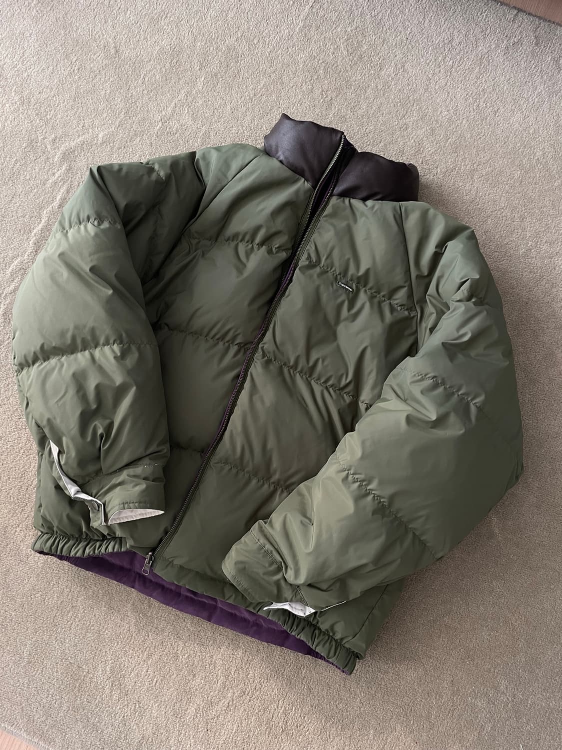 슈프림 리버시블 올리브그린 패딩 상품이미지3