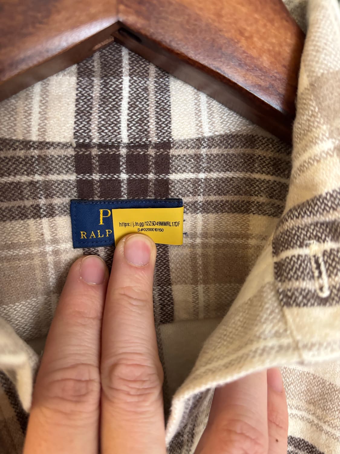 폴로 체크 패턴 롱 셔츠 원피스 프린지 장식 상품이미지4