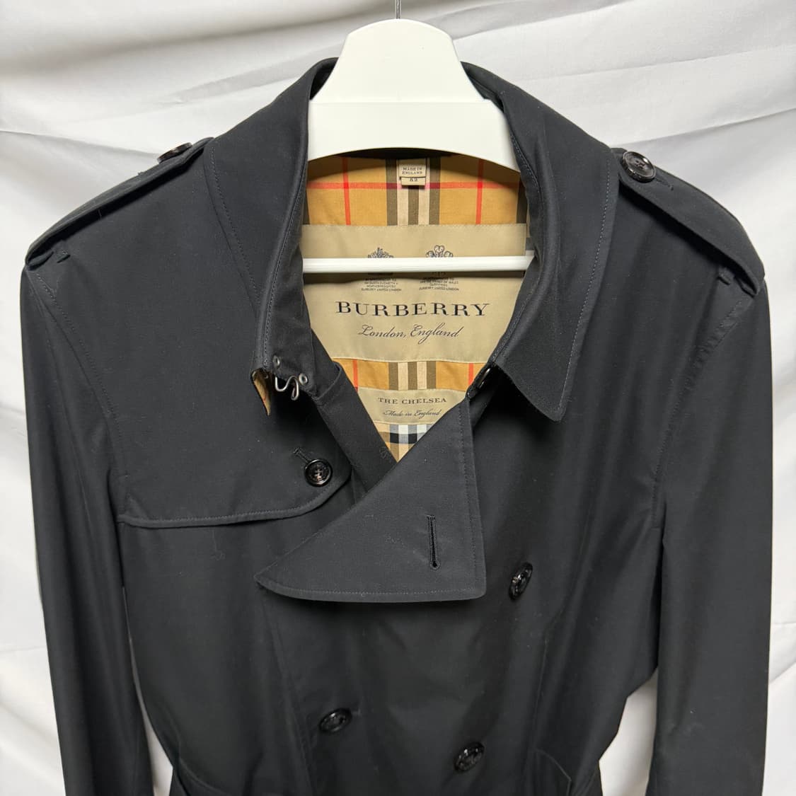 [S+급/52] 버버리 켄싱턴 헤리티지 롱 트렌치 코트 블랙 상품이미지6