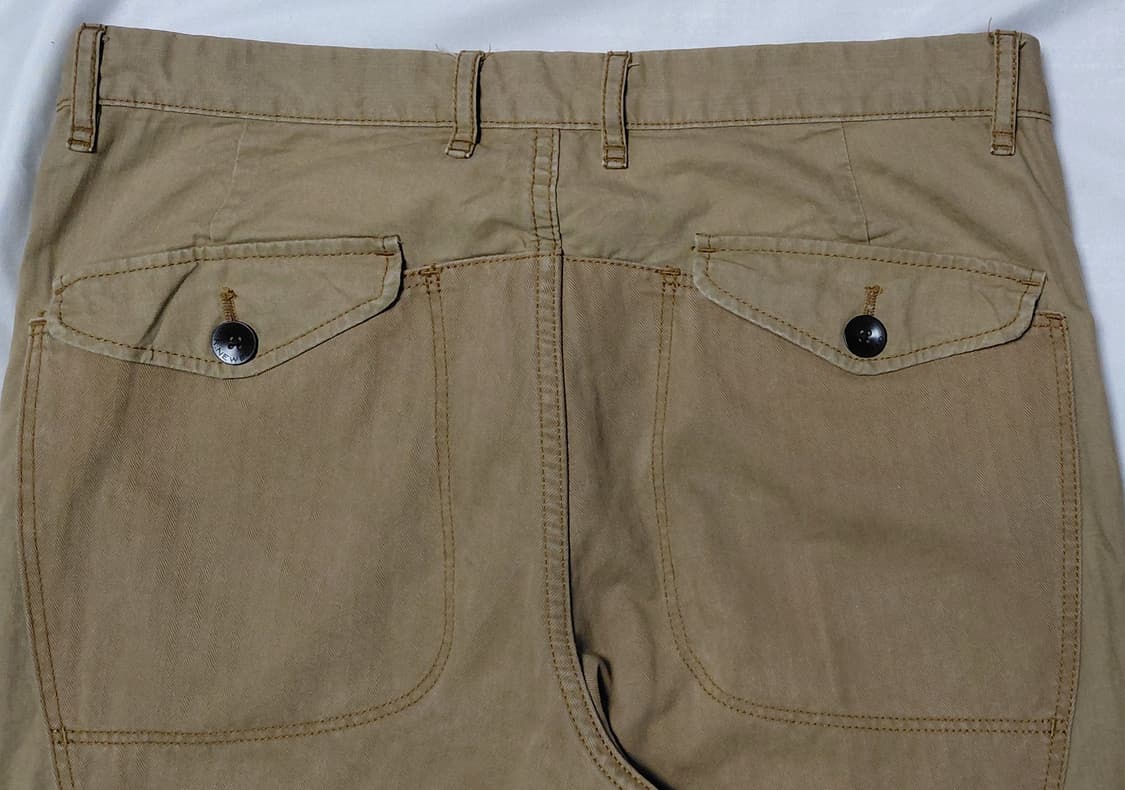 [L] R.NEWBOLD 알뉴볼드 파라핀 가공 헤링본 워크 팬츠 (카멜) 상품이미지8