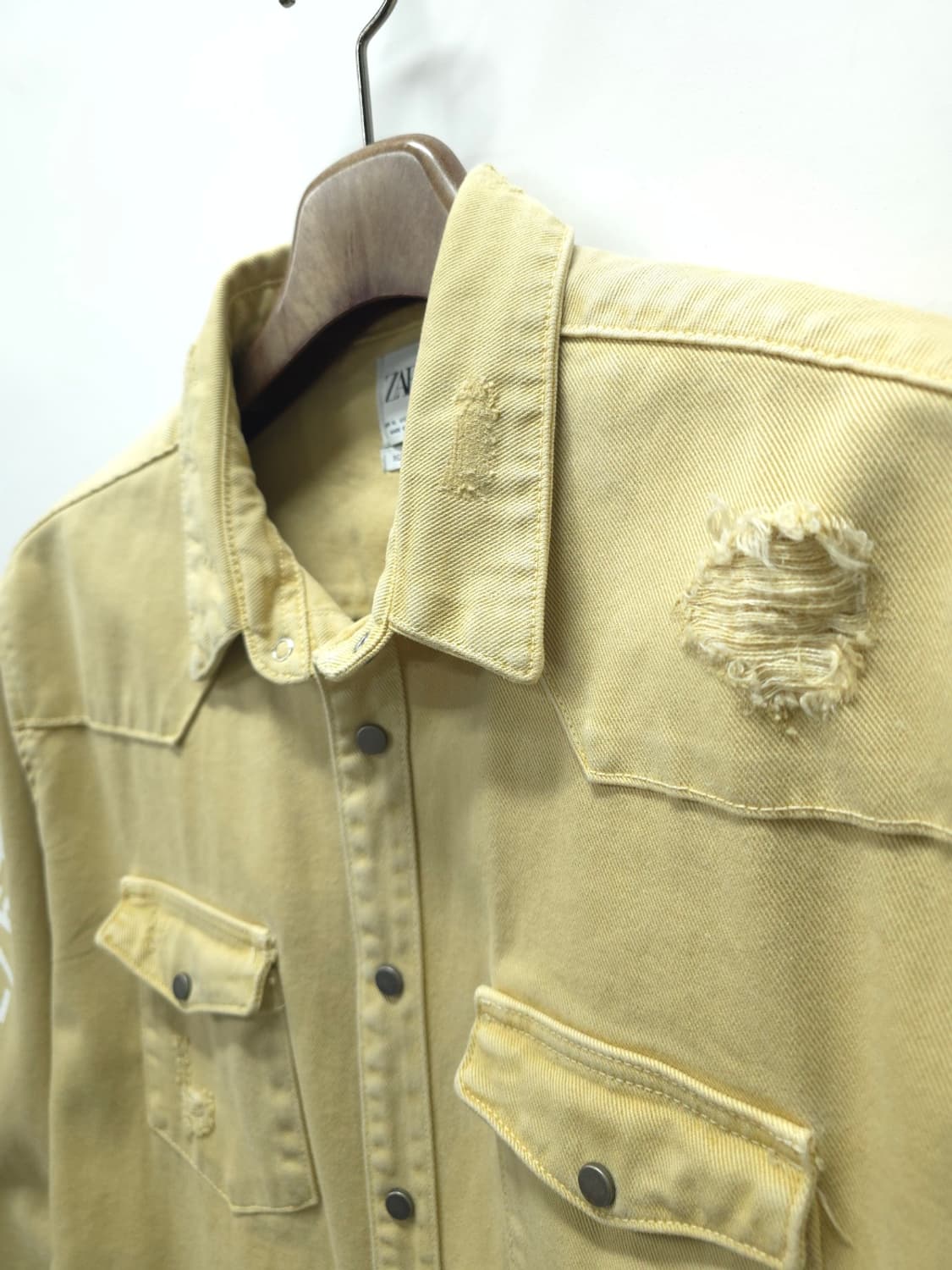 자라(ZARA) 데미지워싱 셔츠자켓 ( XL ) 상품이미지4