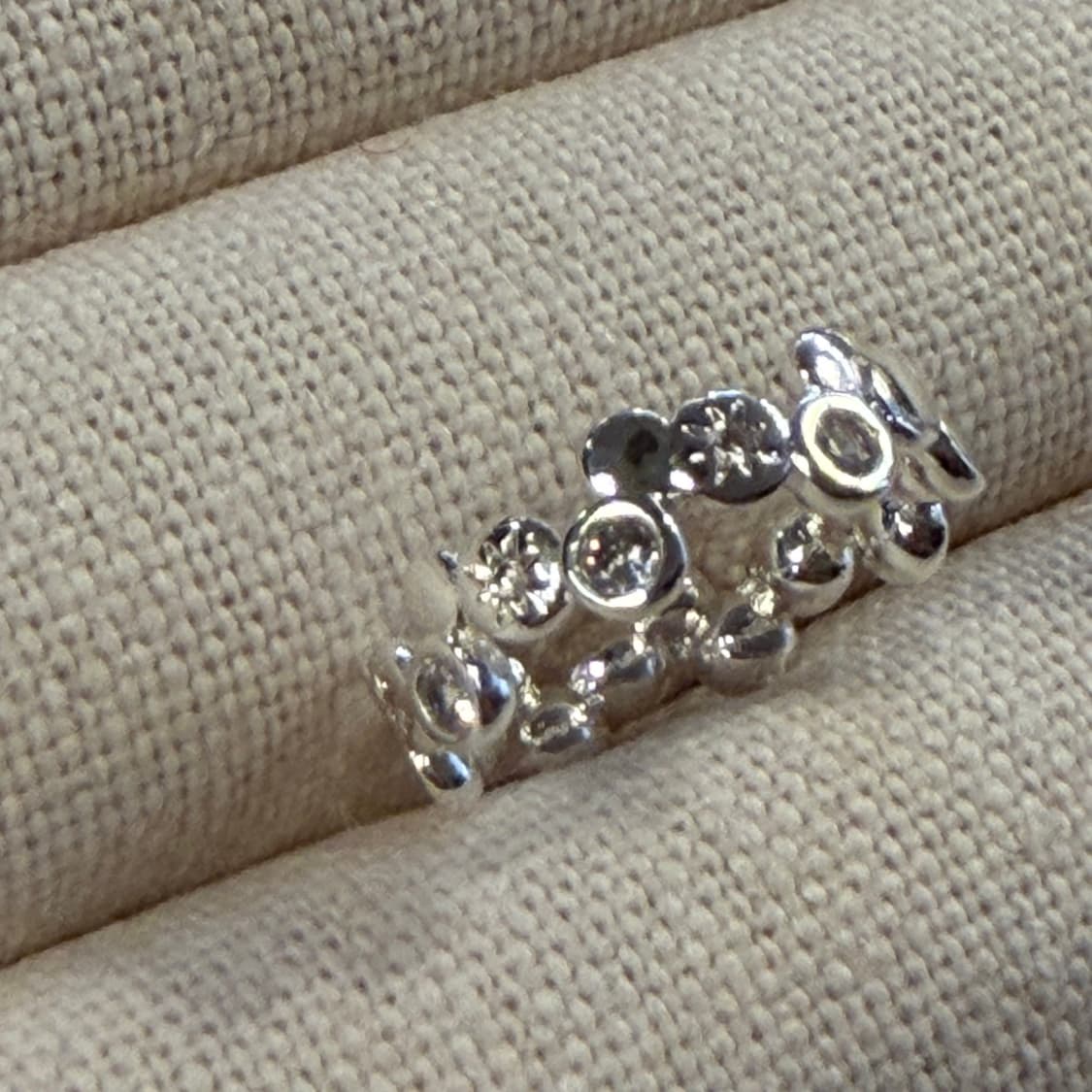 새상품 여성 신주 은도금 투패턴 반지 상품이미지4