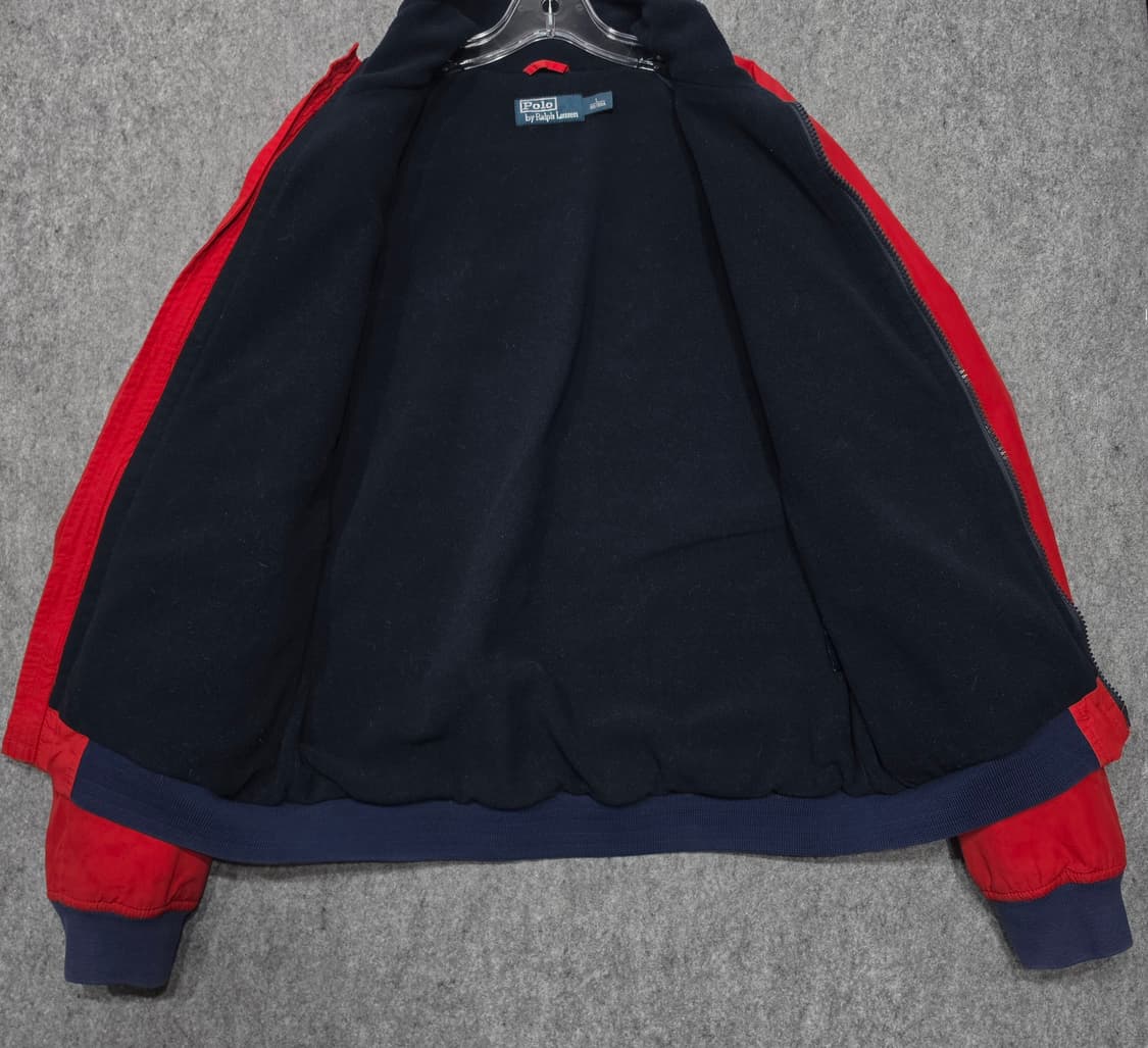 폴로 랄프로렌 빈티지 기모 코튼 나일론 쉘 블루종 자켓 L 상품이미지3