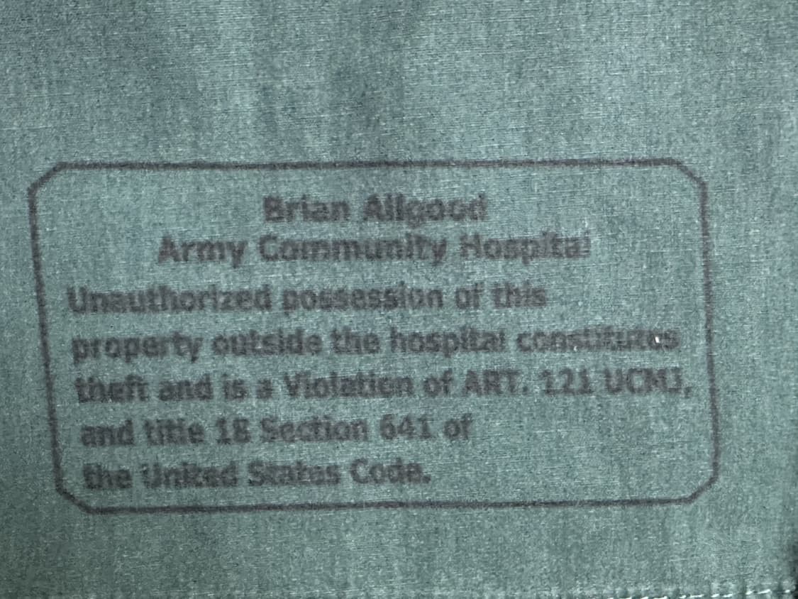 미국 미군 수술복 간호사 군의관 브이넥 반팔 티셔츠 (XL) 상품이미지5