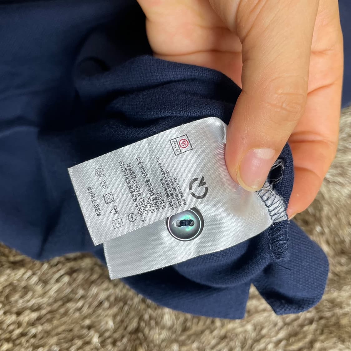 라코스테 LACOSTE 네이비 클래식핏 반팔 카라티 M 상품이미지3
