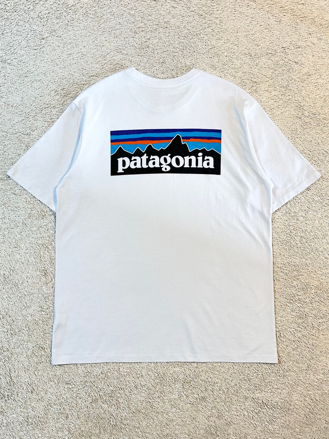 파타고니아 PATAGONIA 백프린팅 반팔 티셔츠 화이트 상품이미지1