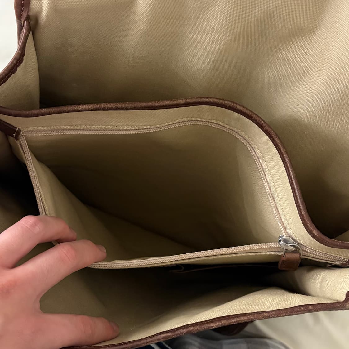 Samsonite 브라운 리얼 레더 빈티지 백팩 (오리지널 패키징 포함) 상품이미지6