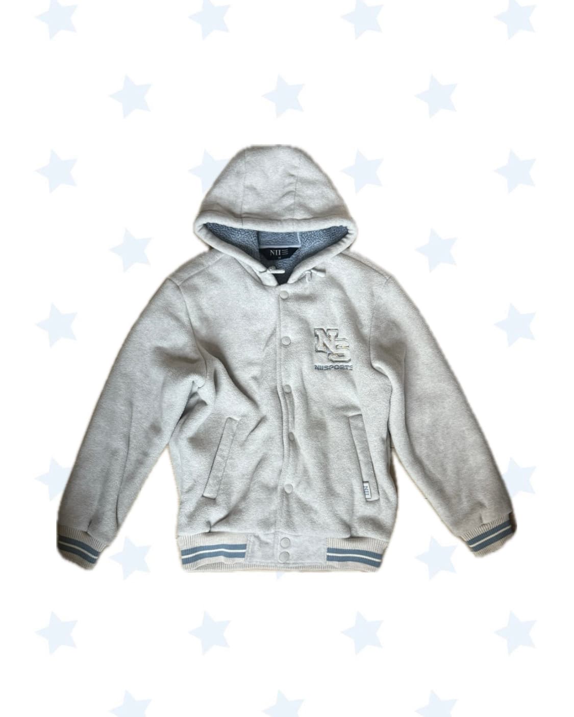올드빈티지 니 스포츠 NII SPORTS 후리스 후드 베이비블루 뽀글이 상품이미지1