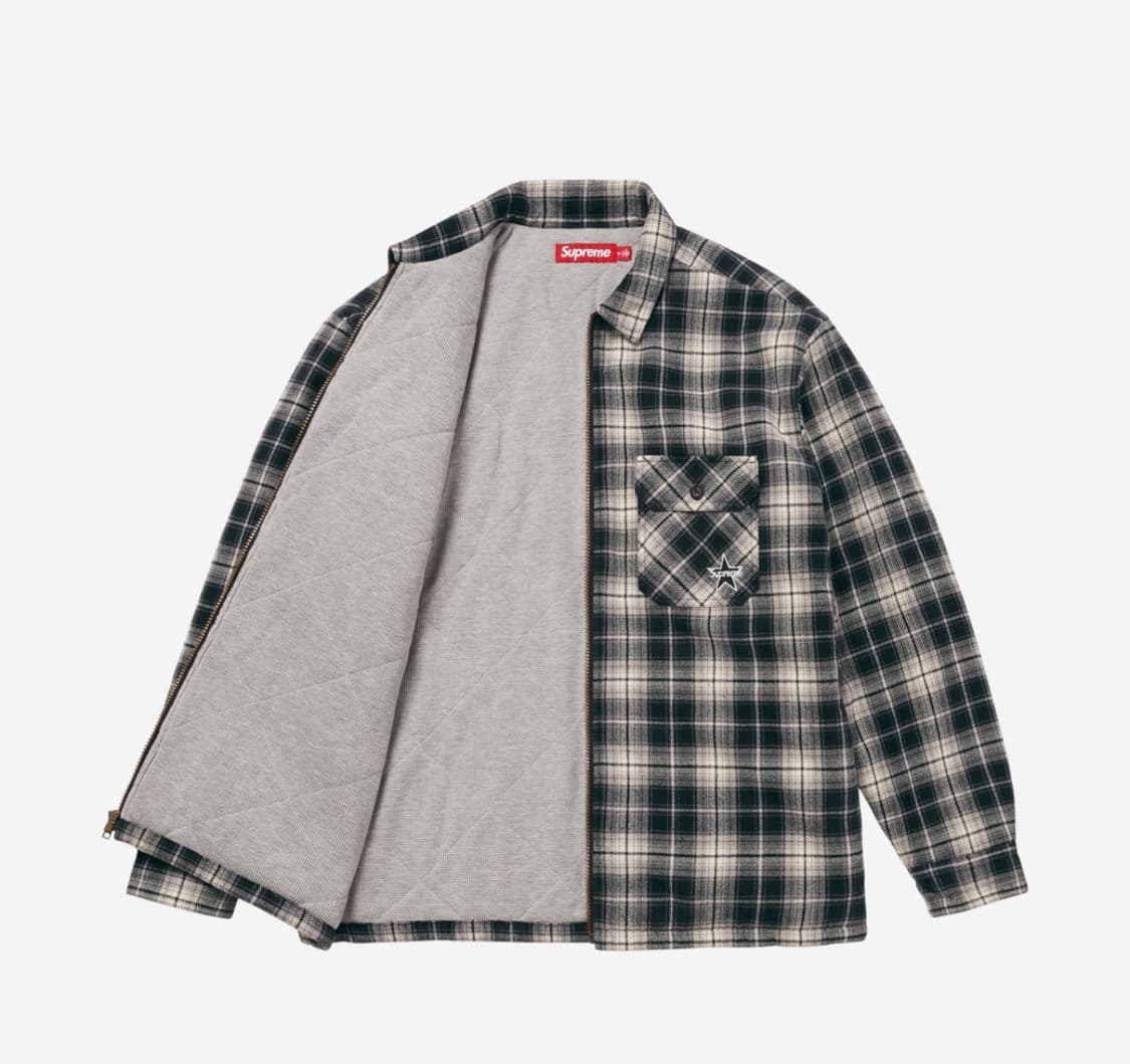 (새제품) 슈프림 써멀 라인드 집업 플란넬 셔츠 블랙 - 25FW(M) 상품이미지1