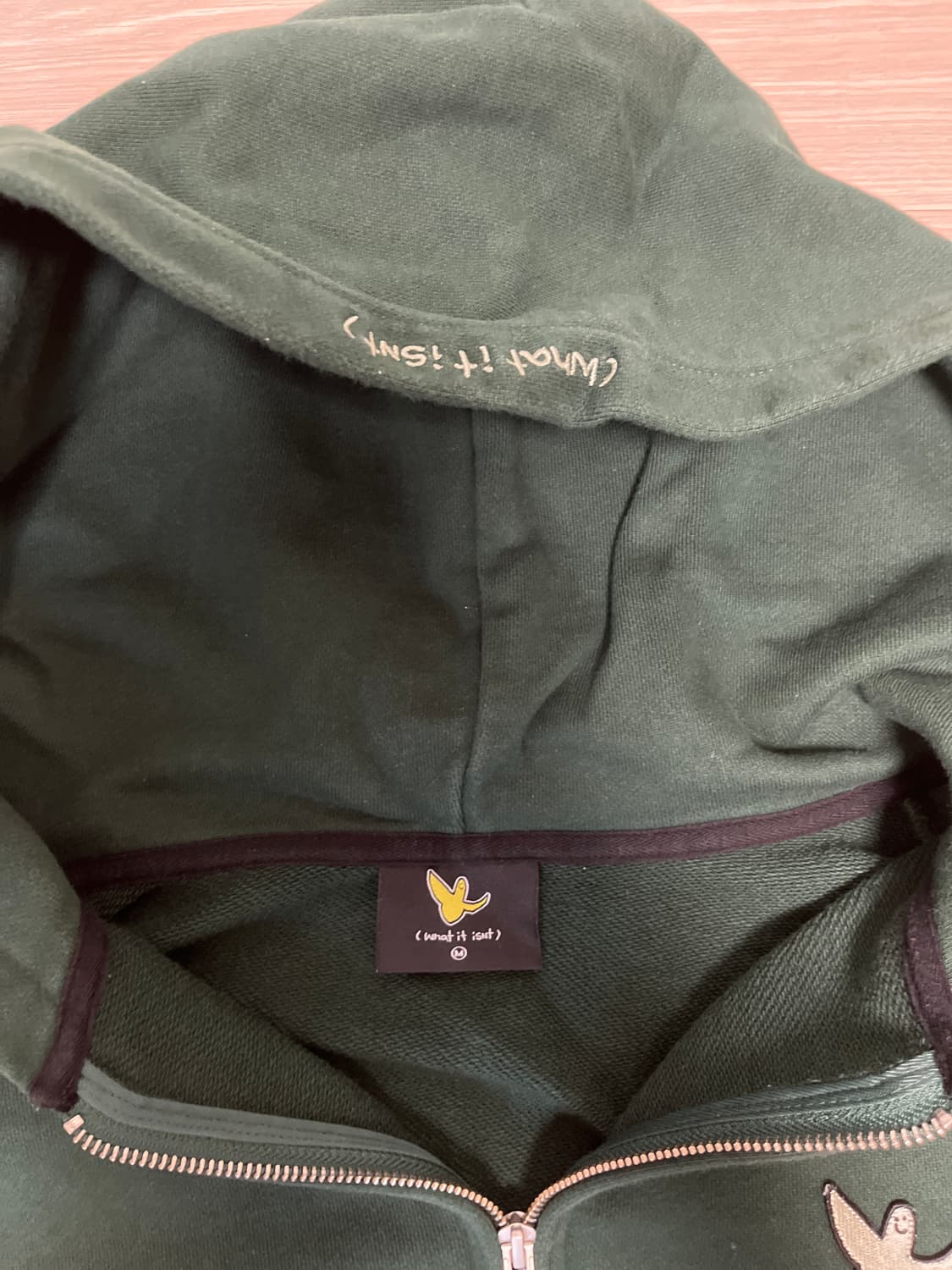 희귀) 와릿이즌 반집업 후드 그린 상품이미지3