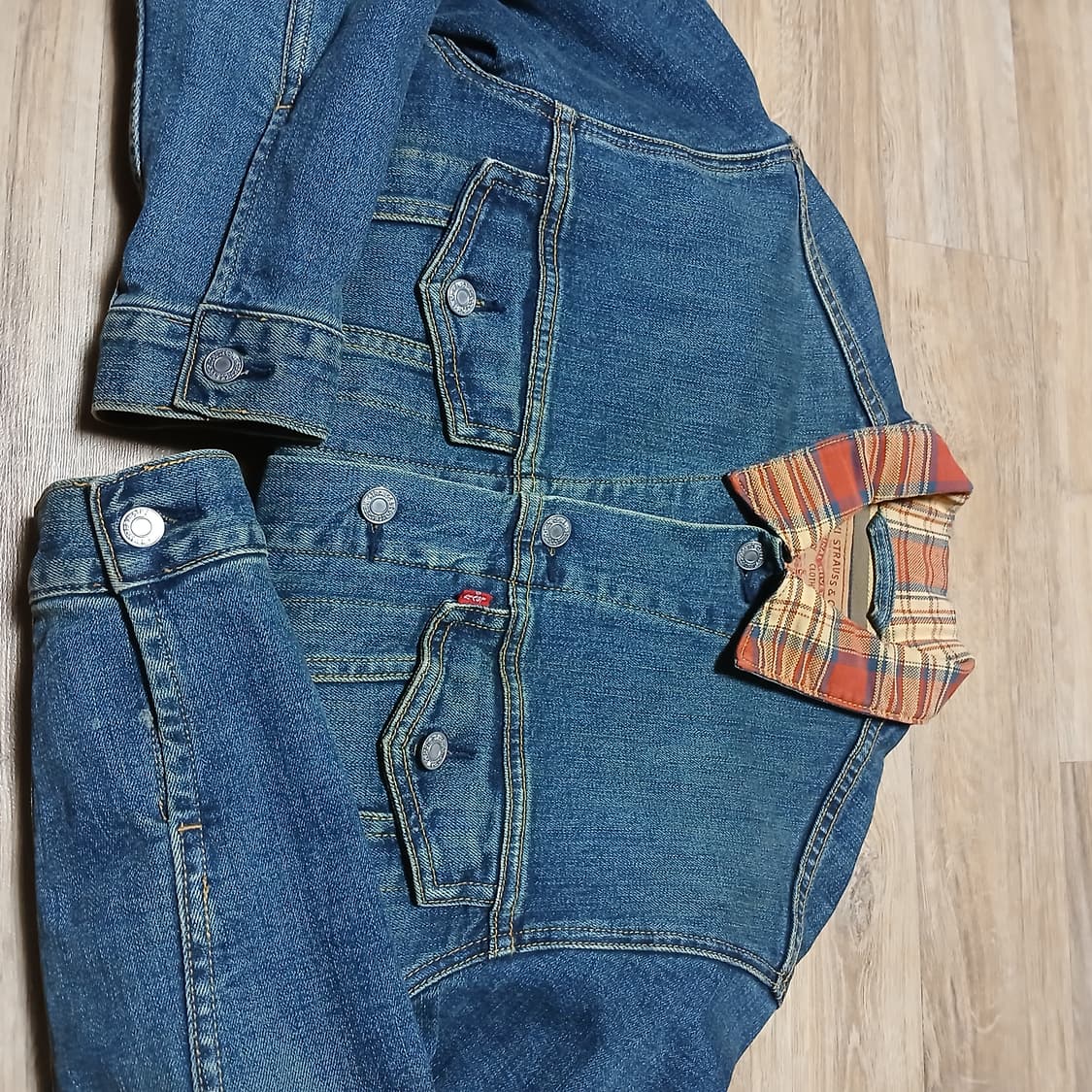 levis 리바이스 데님 체크 카라 청자켓 빈티지 상품이미지5