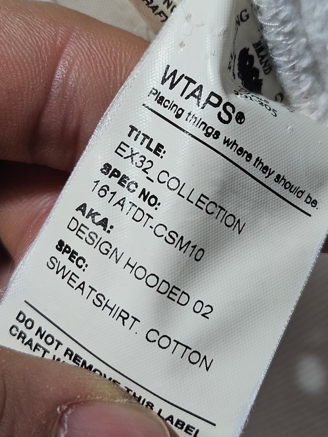 더블탭스 16SS 디자인 후드 후드티 화이트 L 상품이미지7