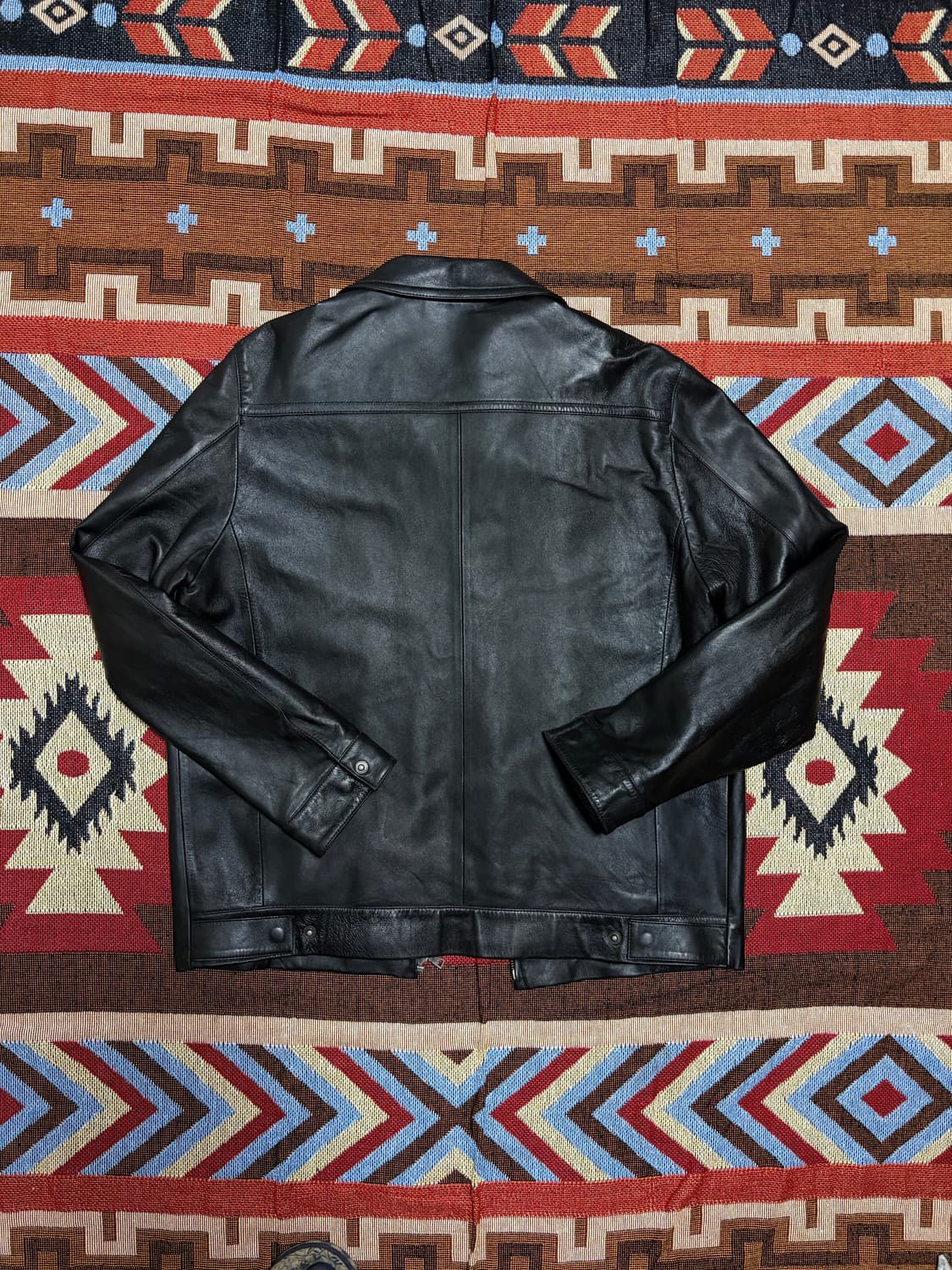 105) 00s 빈티지 램스킨 양가죽 싱글라이더 자켓 상품이미지6