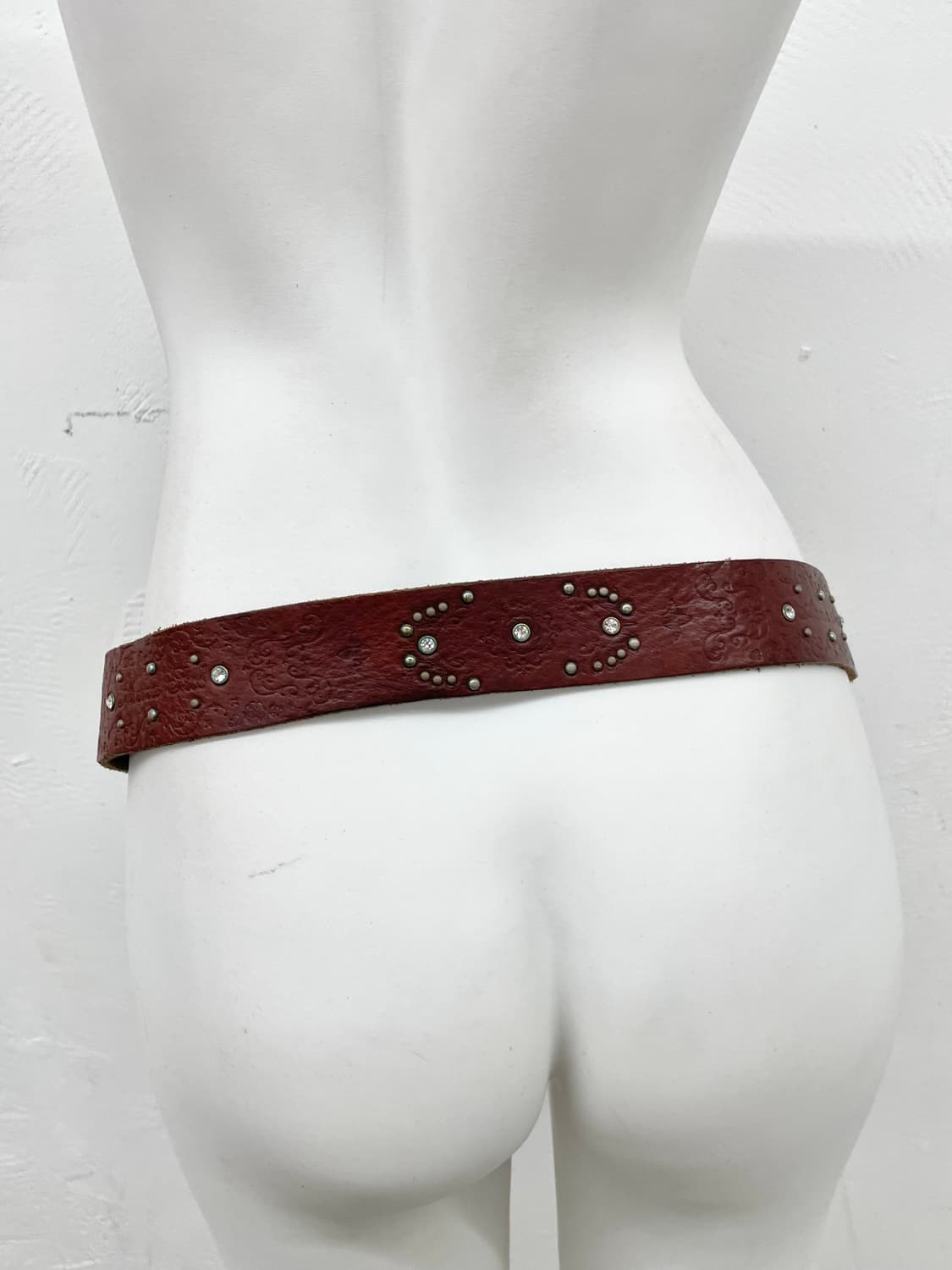 리얼레더 오리엔탈 큐빅 버클 벨트 상품이미지4