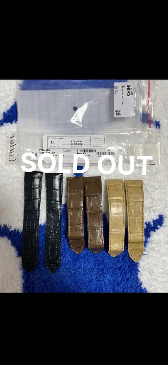 정품) 까르띠에 탱크 L사이즈 악어가죽 20mm (디버클용) 버건디 상품이미지5