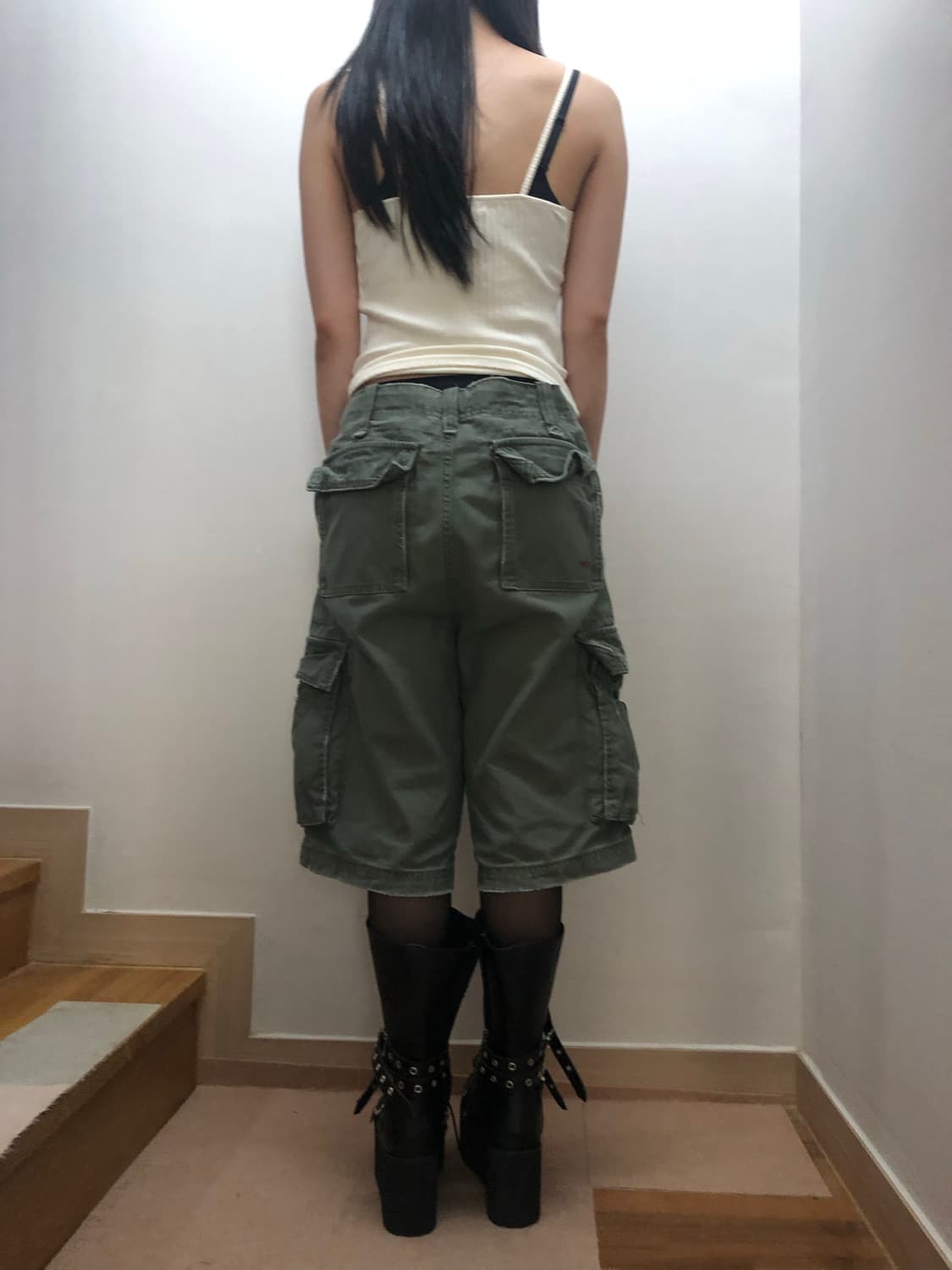 빈티지 카키 카고 버뮤다 팬츠 상품이미지8