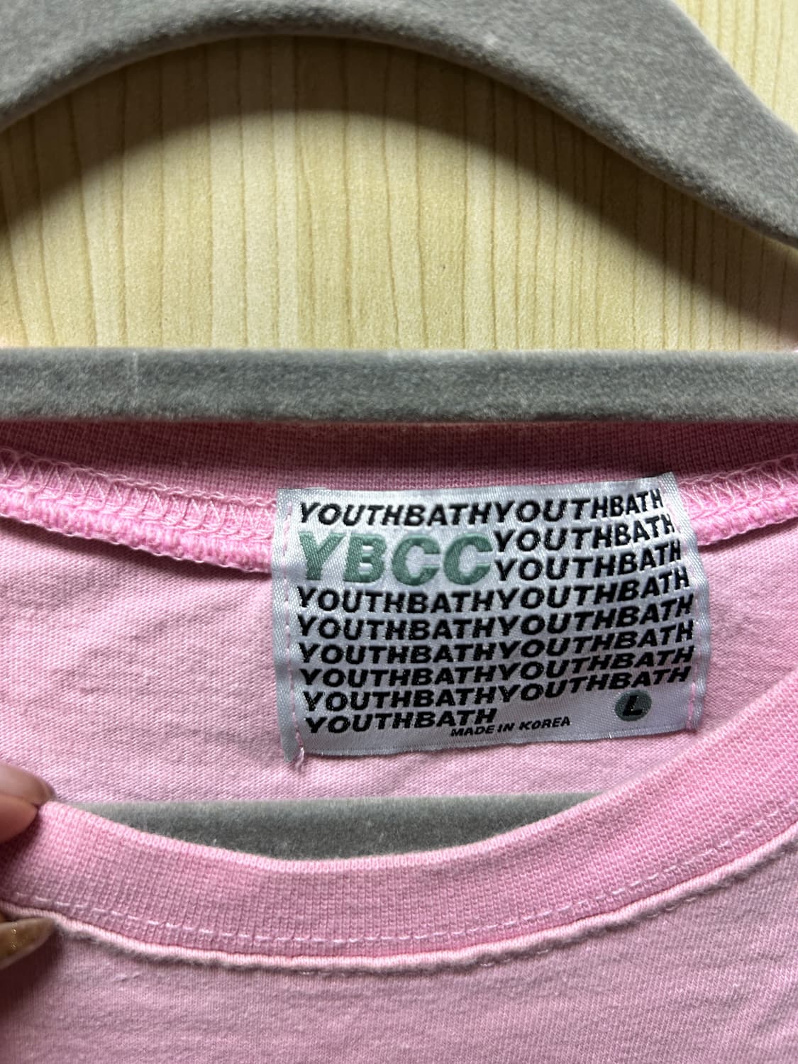 유쓰배쓰 딸기우유 핑크 반팔티 L 상품이미지2