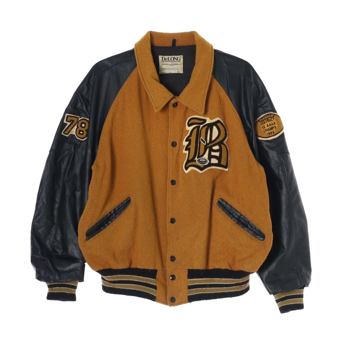 U.S.A 90's DeLONG 울 소가죽 바시티 자켓 (남성 46) 상품이미지1