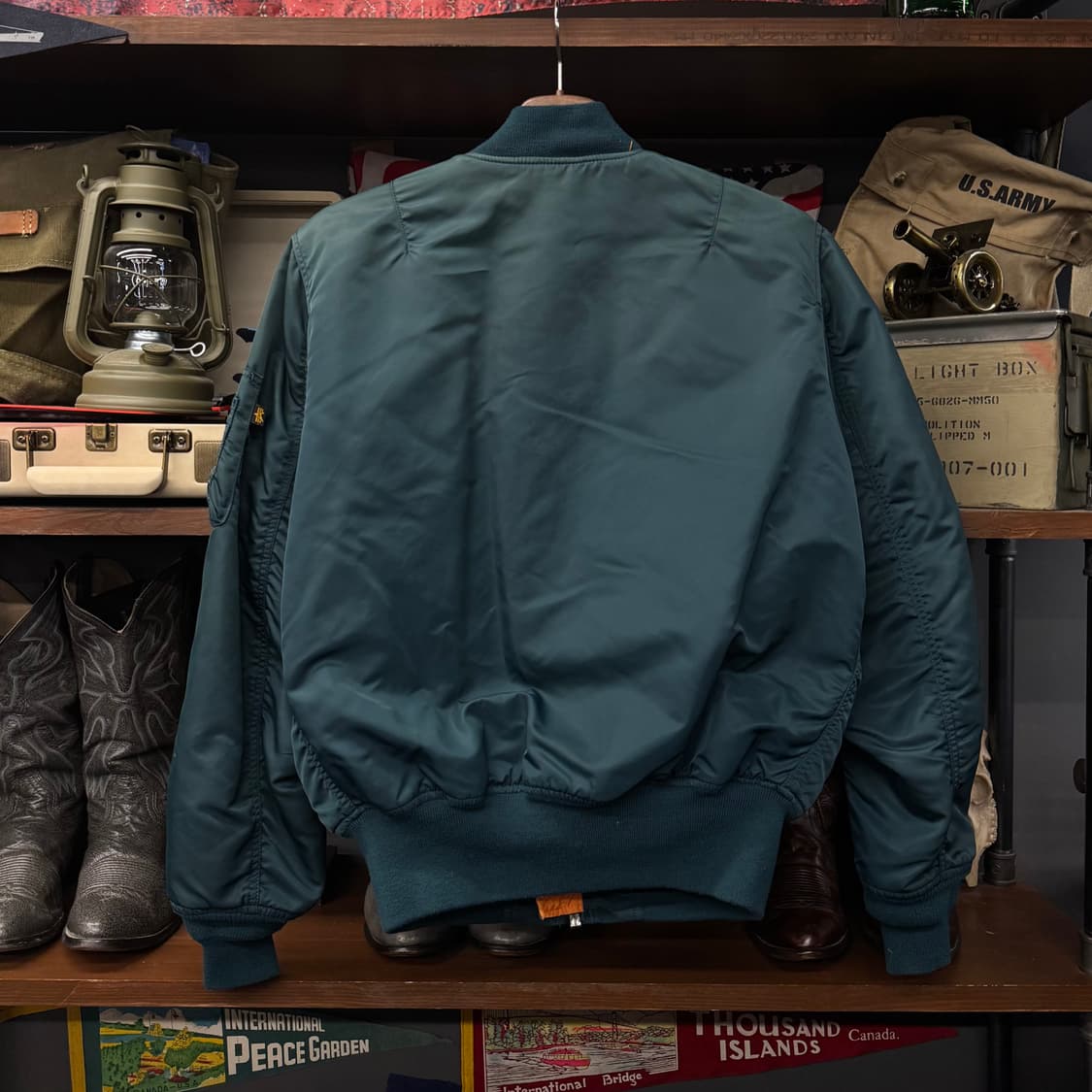 90s 알파 인더스트리 에메랄드 청록 밀리터리 봄버 MA1 자켓 N244 상품이미지2